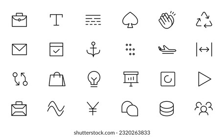 Set of thin line web icon set, simple outline icons collection, Pixel Perfect icons, Simple vector illustration