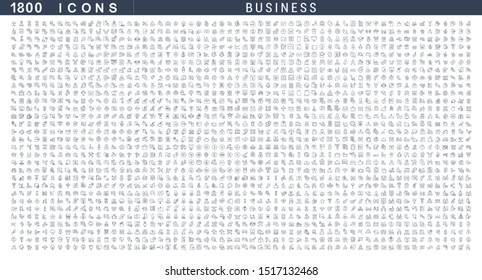 Set of thin linear icons of business for web graphics and apps