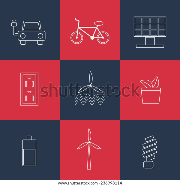 Set of\
thin renewable energy icons for your\
design