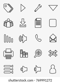 Set of thin simple vector web icons for your website