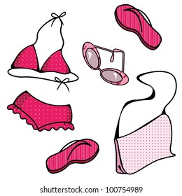 Set of things for relaxing on the beach