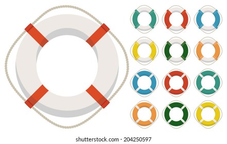Set of thirteen different lifesavers