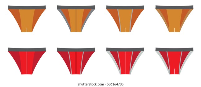 Set of Thong  Men Underwear isolated on white background