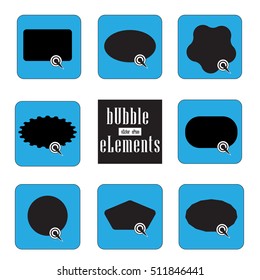 Set of thought label tag, 8 bubble elements ,vector design.