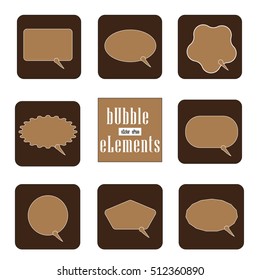 Set of thought label tag, 8 bubble elements ,vector design.