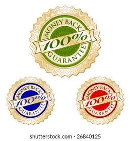 Juego de Tres Sellos Emblem 100% Money Back Garantice.