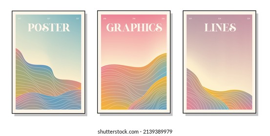 Set of three abstract art poster. Boho posters. Hand drawn various shapes and doodle objects. Contemporary modern trendy Vector illustrations. Every background is isolated.