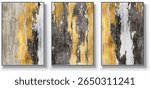 A set of three abstract art vector illustrations. Creative minimalist hand drawn vector illustration, vector design for wall decor, wallpaper, poster, card, mural, carpet, hanging, print