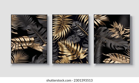 A set of three abstract art vector illustrations. Creative minimalist hand drawn vector illustration, vector design for wall decor, wallpaper, poster, card, mural, carpet, hanging, print