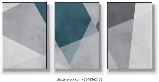 A set of three abstract art vector illustrations. Creative minimalist hand drawn vector illustrations, vector design for wall decoration, wallpaper, posters, cards, murals, carpets, hangings, prints