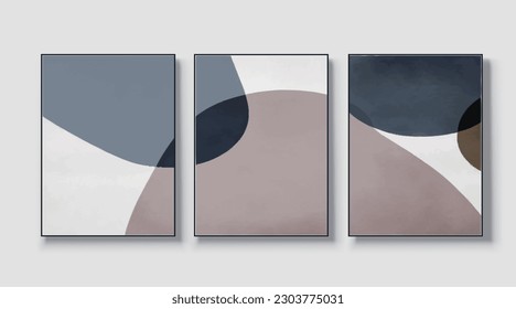 Set of three. Abstract artistic drawing, illustration, vector illustration, golden texture. Fragment of artwork. For wall decoration, posters, murals, carpets, hanging pictures, prints