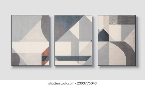 Set of three. Abstract artistic drawing, illustration, vector illustration, golden texture. Fragment of artwork. For wall decoration, posters, murals, carpets, hanging pictures, prints