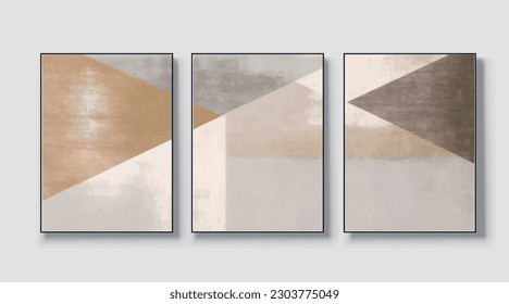Set of three. Abstract artistic drawing, illustration, vector illustration, golden texture. Fragment of artwork. For wall decoration, posters, murals, carpets, hanging pictures, prints