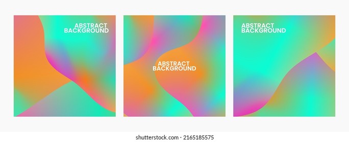 set of three abstract background gradient vectors. bright color abstract vector for web, presentation, poster, visual design, etc