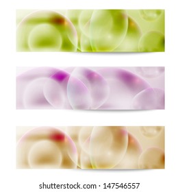 set three abstract banner