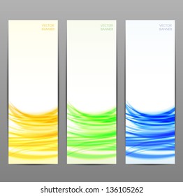 set of three abstract banners