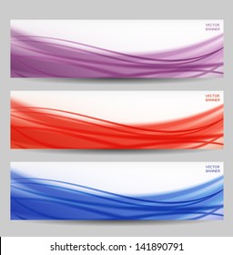 set of three abstract banners