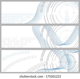 Set of three abstract banners.