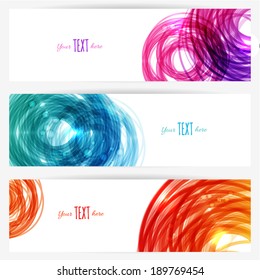 set of three abstract banners