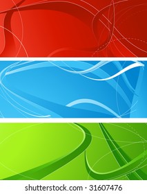 Set of three abstract banners