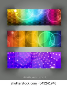 Conjunto de tres banners abstractos