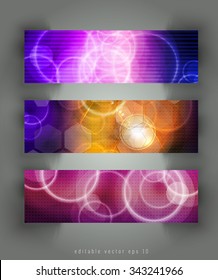 Set of three abstract banners