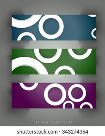 Conjunto de tres banners abstractos
