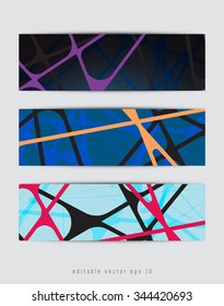 Set of three abstract banners