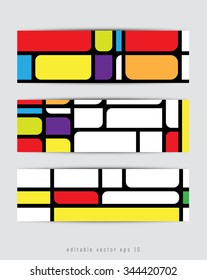 Conjunto de tres banners abstractos