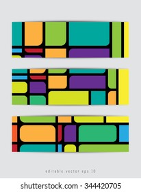 Set of three abstract banners