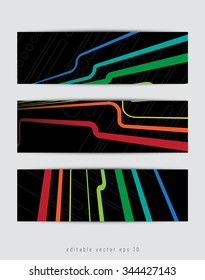 Set of three abstract banners