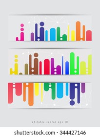 Conjunto de três banners abstratos