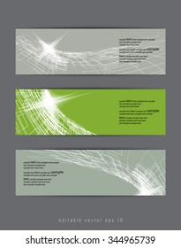 Set of three abstract banners