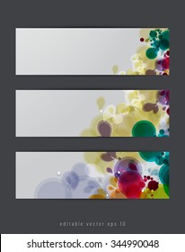 Conjunto de tres banners abstractos