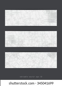 Set of three abstract banners