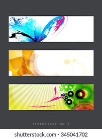 Set of three abstract banners