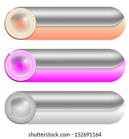 set of three abstract buttons