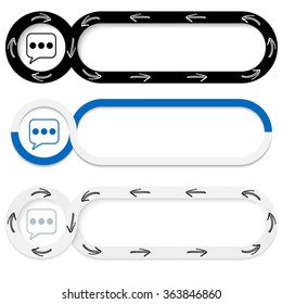 Set of three abstract buttons for your text and speech bubble
