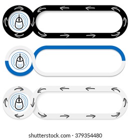 Set of three abstract buttons for your text and mouse