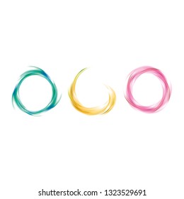 Set with three abstract circles