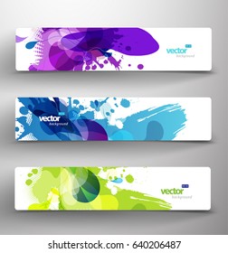 Set of three abstract colorful headers.