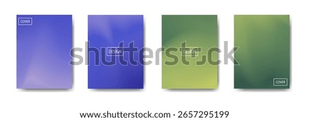 Set of three abstract cover designs featuring smooth green gradient transitions.