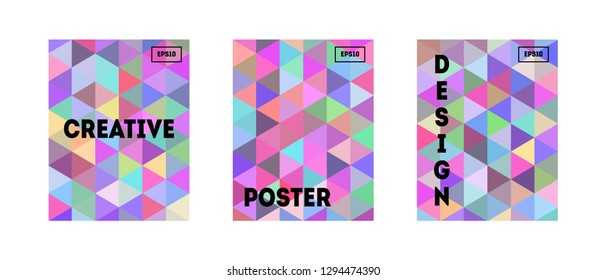 Set of three abstract covers. Modern poster design template