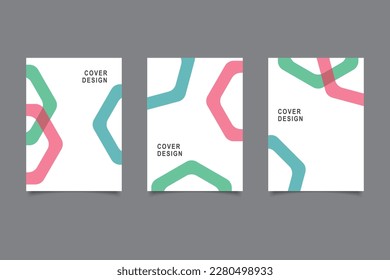 set of three abstract geometric cover collection