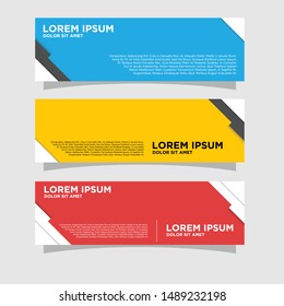 Set of three abstract geometric vector banners.modern template design for web