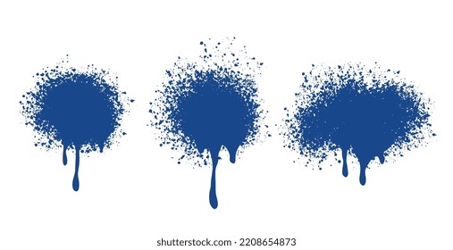 set of three abstract grunge spatter design vector 