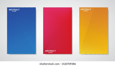 set of three abstract line design covers