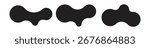 Set of three abstract metaball shapes with connected dots and morphing blobs. Geometric vector icons with fluid, organic metaball forms. Ideal for labels, posters, stickers, templates