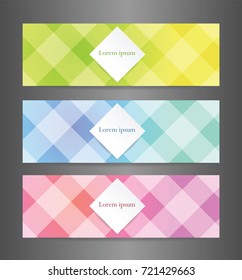 Set three abstract modern banner texture. Vector banner background for web banner design.Vector illustration