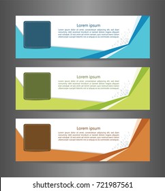 Set three abstract modern banner texture. Vector banner background for web banner design